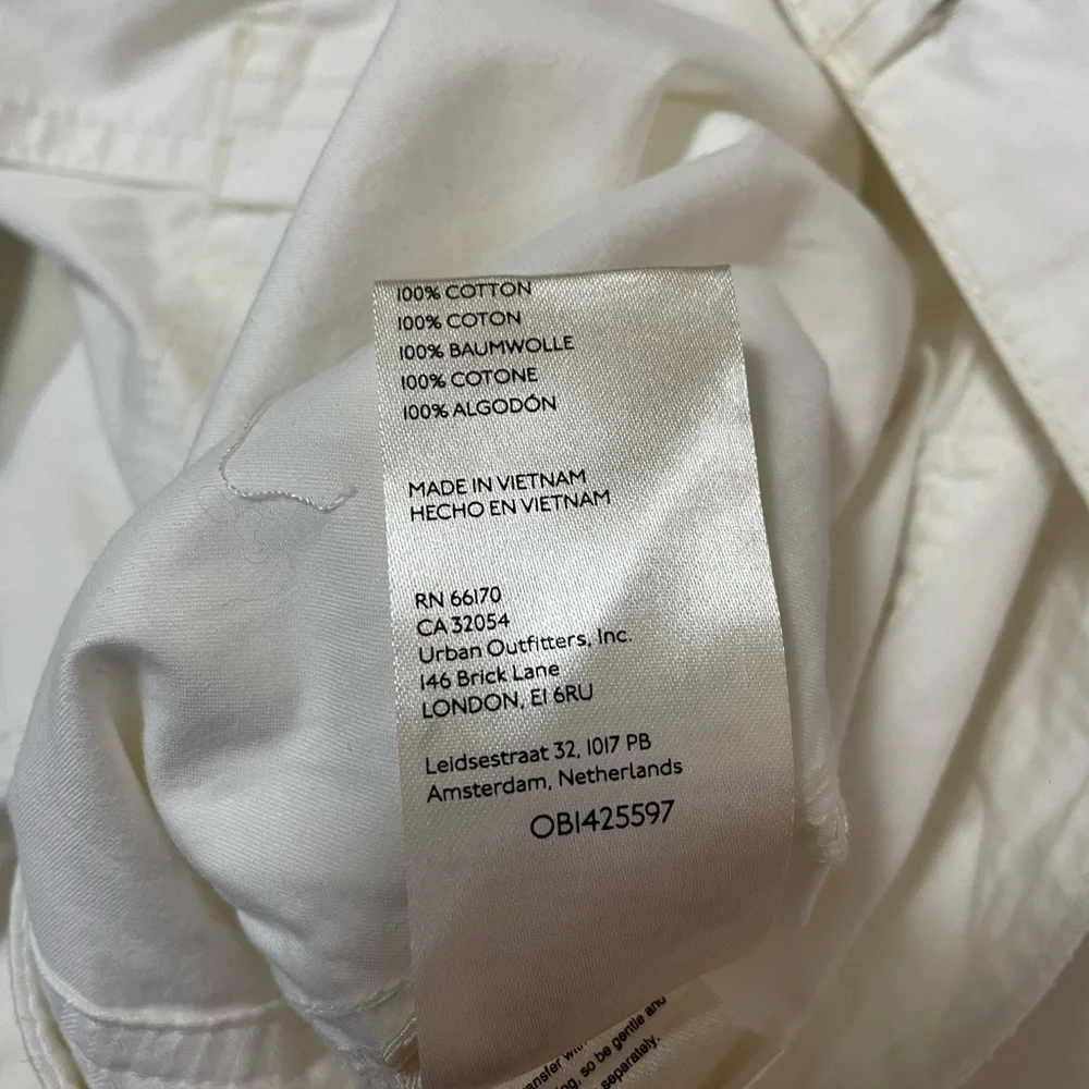 New Free People Cotton Cargo Pants White Size 10